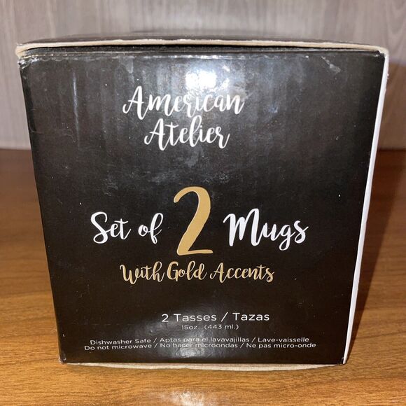 American Atelier Stoneware Coffee Mugs Mr And Mrs Pineapple Polka Dot Mugs NEW - Picture 13 of 16